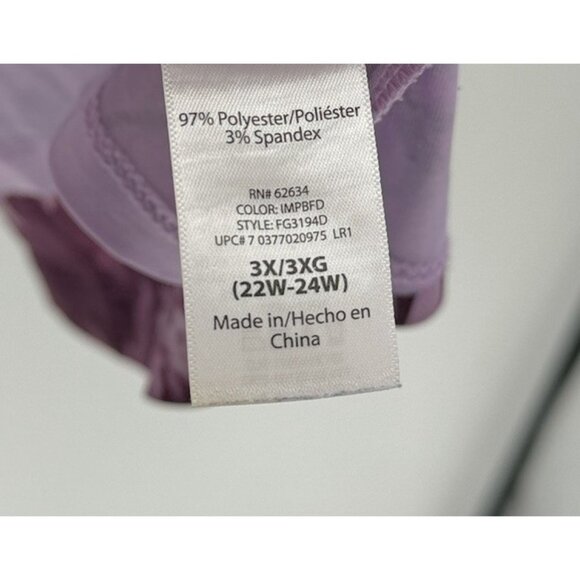 Faded Glory‎ Purple V-Neck 3/4 Sleeve Liquid Knit Pullover Blouse 3x Fairycore - Picture 6 of 12